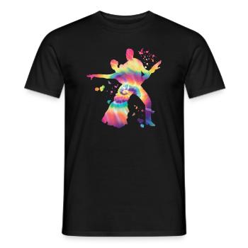 Danseur d’aquarelle de couple de danse latine - T-shirt homme - noir - Devant - AI Model Male 178 light (178cm)