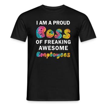 Fier patron de bons employés - T-shirt homme - noir - Devant - AI Model Male 178 light (178cm)