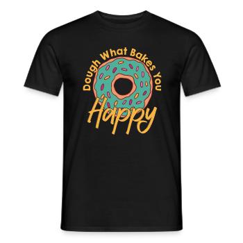 Dough What Bakes You Happy Bäckerei - Männer T-Shirt - Schwarz - Vorne - AI Model Male 178 light (178cm)