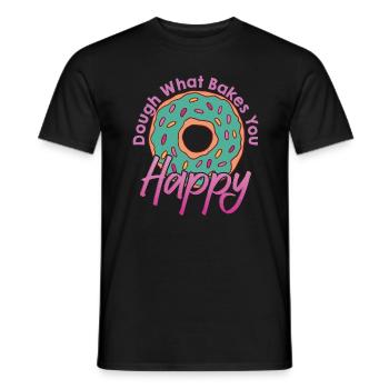 Dough What Bakes You Happy Bäckerei - Männer T-Shirt - Schwarz - Vorne - AI Model Male 178 light (178cm)