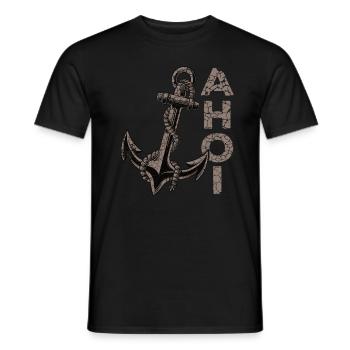 Ahoi Anker Heimat Ostfriesland Ostfriese - Männer T-Shirt - Schwarz - Vorne - AI Model Male 178 light (178cm)