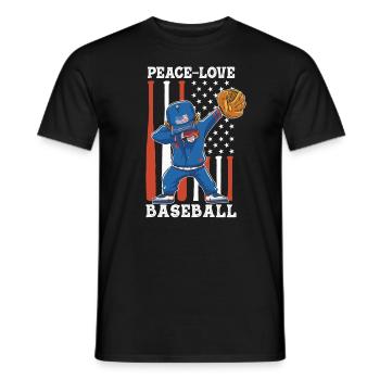 Les filles de la paix aiment le baseball - T-shirt homme - noir - Devant - AI Model Male 178 light (178cm)