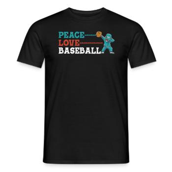 Les filles de la paix aiment le baseball - T-shirt homme - noir - Devant - AI Model Male 178 light (178cm)