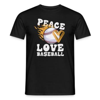 Les filles de la paix aiment le baseball - T-shirt homme - noir - Devant - AI Model Male 178 light (178cm)