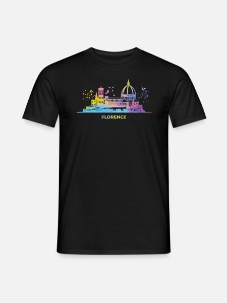 Paysage urbain florentin Skyline Florence - T-shirt homme - noir
