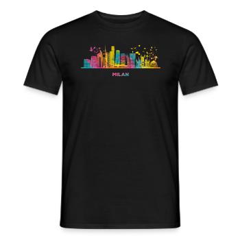 Mailänder Skyline Stadtbild Mailand - Männer T-Shirt - Schwarz - Vorne - AI Model Male 178 light (178cm)