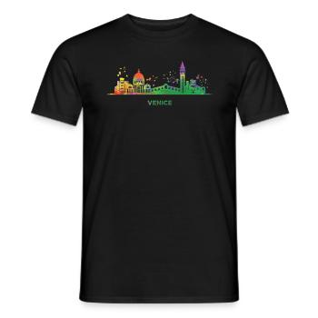 Venezianische Skyline Stadtbild Venedig - Männer T-Shirt - Schwarz - Vorne - AI Model Male 178 light (178cm)