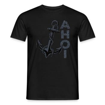 Ahoi Anker Heimat Ostfriesland Ostfriese - Männer T-Shirt - Schwarz - Vorne - AI Model Male 178 light (178cm)