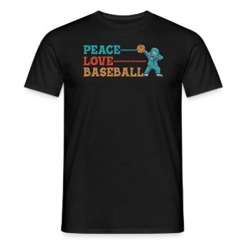 Les filles de la paix aiment le baseball - T-shirt homme - noir - Devant - AI Model Male 178 light (178cm)