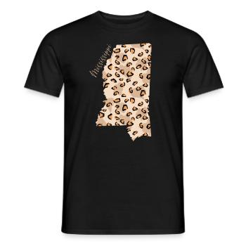 Mississippi Leopard Pattern Map Leo - Men's T-Shirt - black - Front - AI Model Male 178 light (178cm)