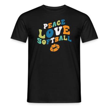Mädchen Frieden Liebe Softball - Männer T-Shirt - Schwarz - Vorne - AI Model Male 178 light (178cm)