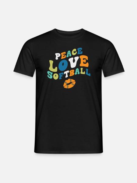 Mädchen Frieden Liebe Softball - Mænd T-shirt - sort