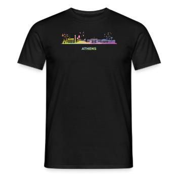 Athènes skyline d’Athènes - T-shirt homme - noir - Devant - AI Model Male 178 light (178cm)