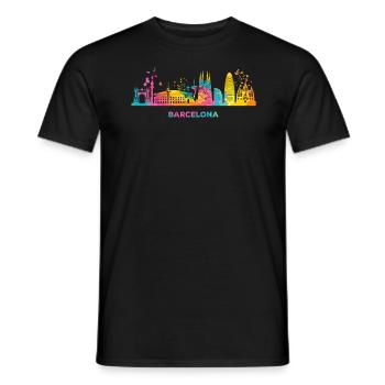 Barcelonische Skyline Barcelona - Männer T-Shirt - Schwarz - Vorne - AI Model Male 178 light (178cm)