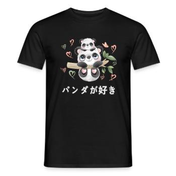 Ich Liebe Pandas Liebe Mama Panda Bär - Männer T-Shirt - Schwarz - Vorne - AI Model Male 178 light (178cm)