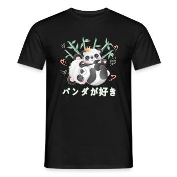 Ich Liebe Pandas Liebe Mama Panda Bär - Männer T-Shirt - Schwarz - Vorne - AI Model Male 178 light (178cm)