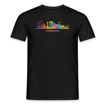 Edinburgher Skyline Stadtbild Edinburgh - Männer T-Shirt - Schwarz - Vorne - AI Model Male 178 light (178cm)