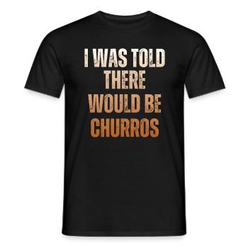 On m’a dit qu’il y aurait des churros - T-shirt homme - noir - Devant - AI Model Male 178 light (178cm)