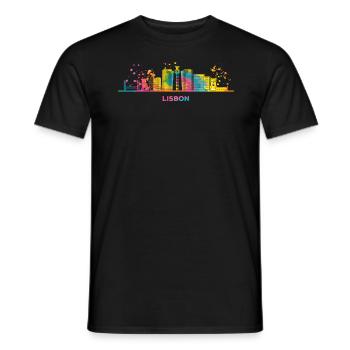 Lisbonne Skyline Lisbonne - T-shirt homme - noir - Devant - AI Model Male 178 light (178cm)
