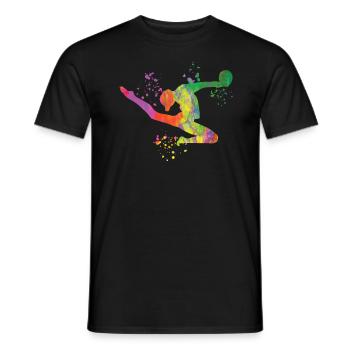 Gymnast with ball rhythmic gymnastics - Men's T-Shirt - black - Front - AI Model Male 178 light (178cm)
