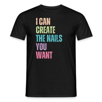 I create the nails you want manicure - Men's T-Shirt - black - Front - AI Model Male 178 light (178cm)