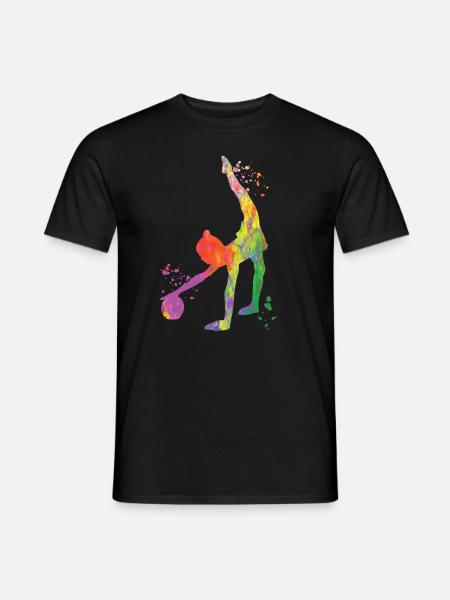 Gymnast with ball rhythmic gymnastics - Men's T-Shirt - black