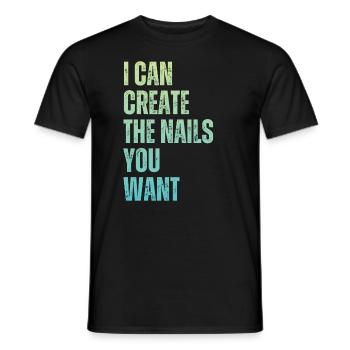 I create the nails you want manicure - Men's T-Shirt - black - Front - AI Model Male 178 light (178cm)