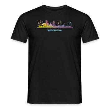 Amsterdam Skyline Amsterdam - T-shirt homme - noir - Devant - AI Model Male 178 light (178cm)