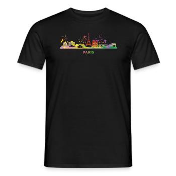 Pariser Skyline Paris - T-shirt homme - noir - Devant - AI Model Male 178 light (178cm)