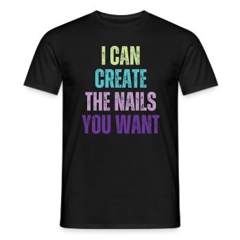I create the nails you want manicure - Men's T-Shirt - black - Front - AI Model Male 178 light (178cm)