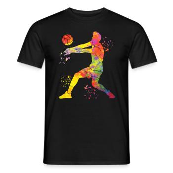 Volleyballspieler Kinder Beachvolleyball - Männer T-Shirt - Schwarz - Vorne - AI Model Male 178 light (178cm)