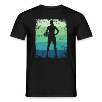 Volleyball Player Retro Beach Volleyball - Men's T-Shirt - black - Front - AI Model Male 178 light (178cm)