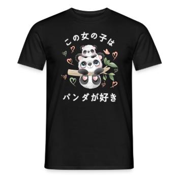 Panda Love Mama Panda Bear - T-shirt homme - noir - Devant - AI Model Male 178 light (178cm)