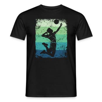 Volleyball Player Retro Beach Volleyball - Men's T-Shirt - black - Front - AI Model Male 178 light (178cm)