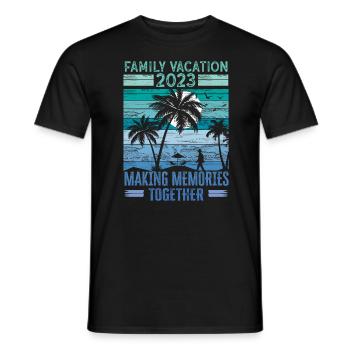 Vacances d’été en famille Créer des souvenirs - T-shirt homme - noir - Devant - AI Model Male 178 light (178cm)