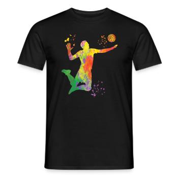 Volleyballspieler Kinder Beachvolleyball - Männer T-Shirt - Schwarz - Vorne - AI Model Male 178 light (178cm)