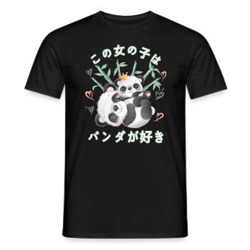 Panda Love Mama Panda Bear - T-shirt homme - noir - Devant - AI Model Male 178 light (178cm)