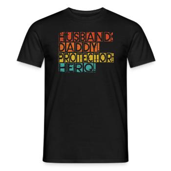 Mari Papa Protecteur Héros Fête des pères - T-shirt homme - noir - Devant - AI Model Male 178 light (178cm)