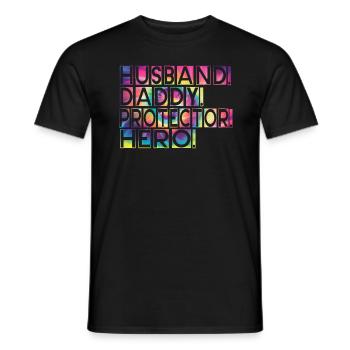 Mari Papa Protecteur Héros Fête des pères - T-shirt homme - noir - Devant - AI Model Male 178 light (178cm)