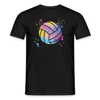 Volleyball players children beach volleyball - Men's T-Shirt - black - Front - AI Model Male 178 light (178cm)