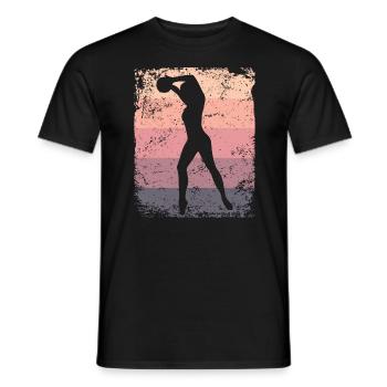 Gymnastikball Retro Rhythmische Gymnastik - Männer T-Shirt - Schwarz - Vorne - AI Model Male 178 light (178cm)