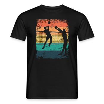 Volleyball Player Retro Beach Volleyball - Men's T-Shirt - black - Front - AI Model Male 178 light (178cm)