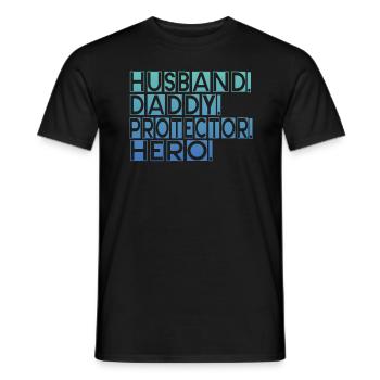 Mari Papa Protecteur Héros Fête des pères - T-shirt homme - noir - Devant - AI Model Male 178 light (178cm)