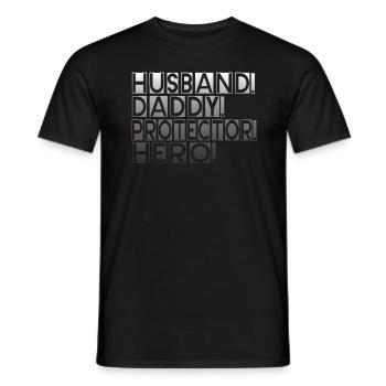 Mari Papa Protecteur Héros Fête des pères - T-shirt homme - noir - Devant - AI Model Male 178 light (178cm)