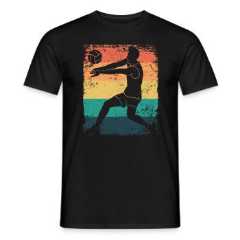 Volleyball Joueur Retro Beach Volleyball - T-shirt homme - noir - Devant - AI Model Male 178 light (178cm)