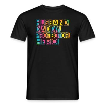 Mari Papa Protecteur Héros Fête des pères - T-shirt homme - noir - Devant - AI Model Male 178 light (178cm)