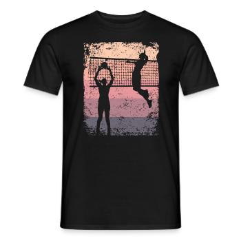 Volleyball Joueur Retro Beach Volleyball - T-shirt homme - noir - Devant - AI Model Male 178 light (178cm)