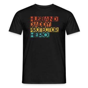 Mari Papa Protecteur Héros Fête des pères - T-shirt homme - noir - Devant - AI Model Male 178 light (178cm)