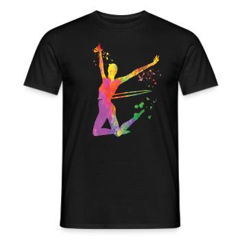 Gymnaste avec des clubs Gymnastique rythmique - T-shirt homme - noir - Devant - AI Model Male 178 light (178cm)