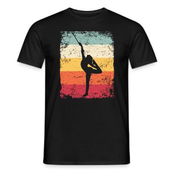 Gymnaste Baton Gymnastique Rythmique Rétro - T-shirt homme - noir - Devant - AI Model Male 178 light (178cm)